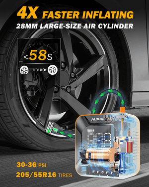 Model-H6 28mm Cylinder Portable Car Tire Inflator Air Compressor Pump for Pickup Truck Car Motorcycle Bike Ball - Dunes 2 Dezert SXS