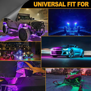 RGB LED Rock Light Set with Bluetooth Controller for ATV UTV - Dunes 2 Dezert SXS