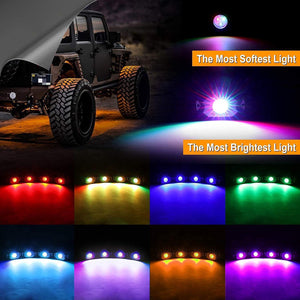RGB LED Rock Light Set with Bluetooth Controller for ATV UTV - Dunes 2 Dezert SXS