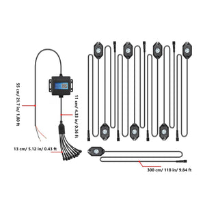 RGB LED Rock Light Set with Bluetooth Controller for ATV UTV - Dunes 2 Dezert SXS