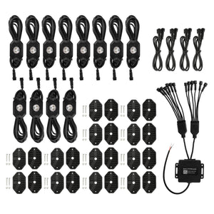 RGB LED Rock Light Set with Bluetooth Controller for ATV UTV - Dunes 2 Dezert SXS