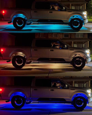 NEW Vibrant Series | Upgraded RGB LED Rock Lights Kit Multicolor Neon Underglow Lights with Bluetooth APP & Remote Control - Dunes 2 Dezert SXS