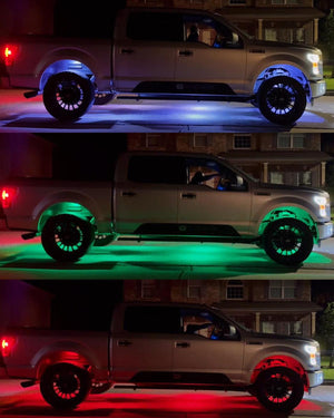 NEW Vibrant Series | Upgraded RGB LED Rock Lights Kit Multicolor Neon Underglow Lights with Bluetooth APP & Remote Control - Dunes 2 Dezert SXS