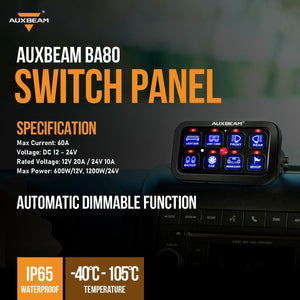 Single Series 6/8 Gang LED Switch Panel,Off Road Light Controller - Dunes 2 Dezert SXS