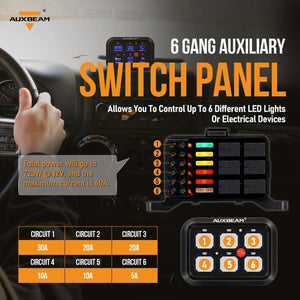 Single Series 6/8 Gang LED Switch Panel,Off Road Light Controller - Dunes 2 Dezert SXS