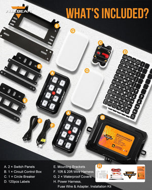RGB Series 6/8/12 Gang LED Switch Panel,Off Road Light Controller - Dunes 2 Dezert SXS