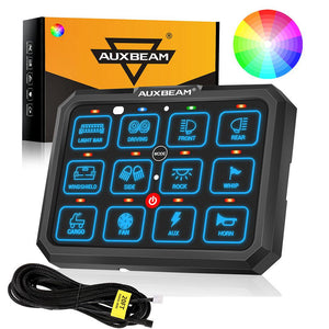 RGB Series 6/8/12 Gang LED Switch Panel,Off Road Light Controller - Dunes 2 Dezert SXS