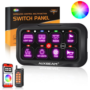 AC Series 8/12 Gang RGB Switch Panel with APP&Remote Control, Toggle/ Momentary/ Pulsed Mode Supported - Dunes 2 Dezert SXS