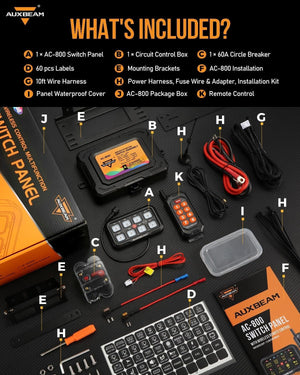 AC Series 8/12 Gang RGB Switch Panel with APP&Remote Control, Toggle/ Momentary/ Pulsed Mode Supported - Dunes 2 Dezert SXS