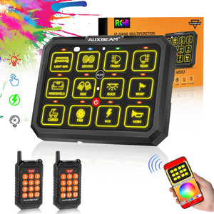 AC Series 8/12 Gang RGB Switch Panel with APP&Remote Control, Toggle/ Momentary/ Pulsed Mode Supported - Dunes 2 Dezert SXS