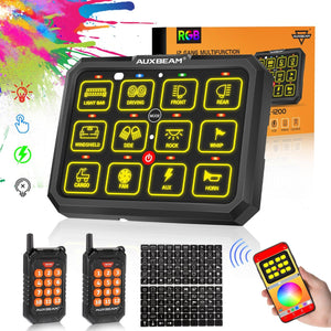 AC Series 8/12 Gang RGB Switch Panel with APP&Remote Control, Toggle/ Momentary/ Pulsed Mode Supported - Dunes 2 Dezert SXS