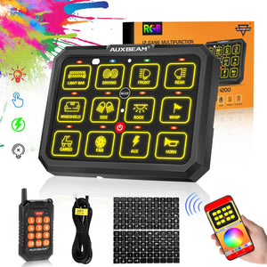 AC Series 8/12 Gang RGB Switch Panel with APP&Remote Control, Toggle/ Momentary/ Pulsed Mode Supported - Dunes 2 Dezert SXS
