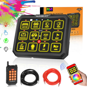 AC Series 8/12 Gang RGB Switch Panel with APP&Remote Control, Toggle/ Momentary/ Pulsed Mode Supported - Dunes 2 Dezert SXS