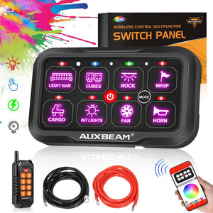 AC Series 8/12 Gang RGB Switch Panel with APP&Remote Control, Toggle/ Momentary/ Pulsed Mode Supported - Dunes 2 Dezert SXS