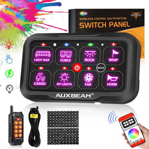 AC Series 8/12 Gang RGB Switch Panel with APP&Remote Control, Toggle/ Momentary/ Pulsed Mode Supported - Dunes 2 Dezert SXS