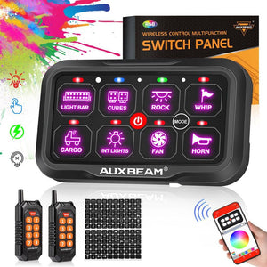 AC Series 8/12 Gang RGB Switch Panel with APP&Remote Control, Toggle/ Momentary/ Pulsed Mode Supported - Dunes 2 Dezert SXS