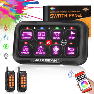 AC Series 8/12 Gang RGB Switch Panel with APP&Remote Control, Toggle/ Momentary/ Pulsed Mode Supported - Dunes 2 Dezert SXS