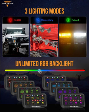 AR Series 6/8 Gang LED Switch Panel,Off Road Light Controller - Dunes 2 Dezert SXS
