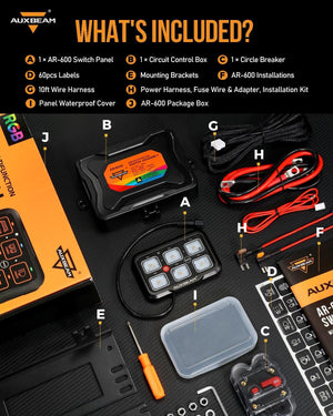 AR Series 6/8 Gang LED Switch Panel,Off Road Light Controller - Dunes 2 Dezert SXS