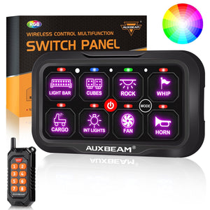 RC-800 RGB Switch Panel with Remote Controller, Toggle/ Momentary/ Pulsed Mode Supported(One-Sided Outlet) - Dunes 2 Dezert SXS