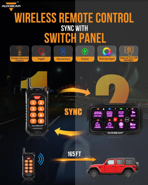 RC-800 RGB Switch Panel with Remote Controller, Toggle/ Momentary/ Pulsed Mode Supported(One-Sided Outlet) - Dunes 2 Dezert SXS