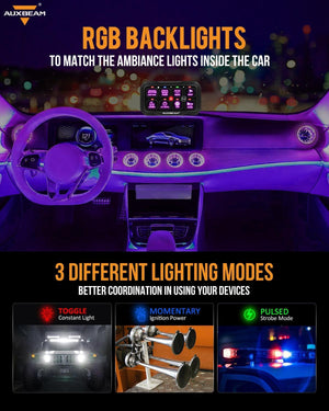 RC-800 RGB Switch Panel with Remote Controller, Toggle/ Momentary/ Pulsed Mode Supported(One-Sided Outlet) - Dunes 2 Dezert SXS
