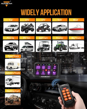 RC-800 RGB Switch Panel with Remote Controller, Toggle/ Momentary/ Pulsed Mode Supported(One-Sided Outlet) - Dunes 2 Dezert SXS
