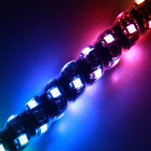 3FT/4FT LED RGB Whip Lights with Bluetooth/ Remote Controlled & Red Universal Flagpole Light Mount  for all UTVs with 1.75" to 2" Roll Cage - Dunes 2 Dezert SXS