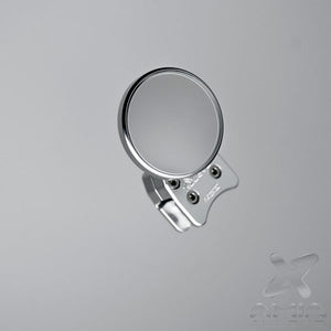 2-inch billet aluminum racing spot mirror for UTVs with 360-degree rotation and dual mounting for clear rear trail visibility
