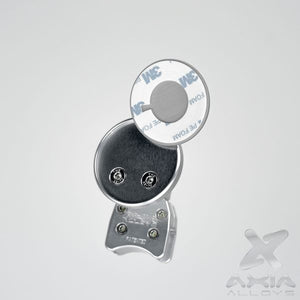 2-inch billet aluminum racing spot mirror for UTVs with 360-degree rotation and dual mounting for clear rear trail visibility