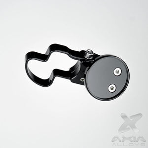 2-inch billet aluminum racing spot mirror for UTVs with 360-degree rotation and dual mounting for clear rear trail visibility