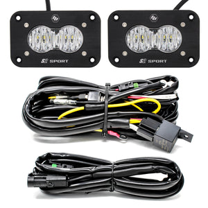 Baja Designs S2 Sport - Pair, LED Wide Cornering, Flush Mount, Backup Kit - Dunes 2 Dezert SXS