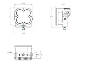 Baja Designs XL Pro Auxiliary Light Pod Measurements - Dunes 2 Dezert SXS