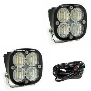 Baja Designs Squadron Sport LED Auxiliary Light Pod Pair Clear Wide Cornering - Dunes 2 Dezert SXS