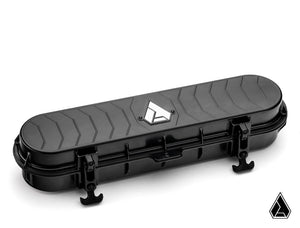 Assault Industries UTV belt case open showing spare drive belt storage and tool space