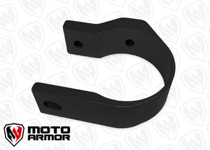 Black anodized Moto Armor billet clamps for 1.75, 1.875, or 2 inch tubing with stainless bolts