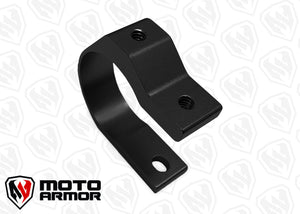 Black anodized Moto Armor billet clamps for 1.75, 1.875, or 2 inch tubing with stainless bolts