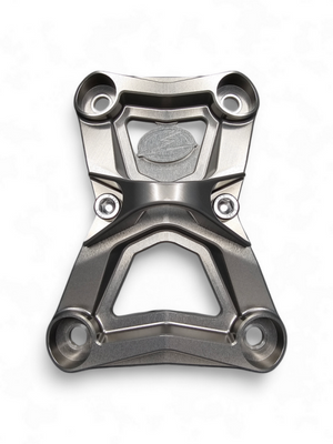 Elektric Off Road billet radius rod plate with tow hook for Polaris RZR Pro R and Turbo R - gun metal finish