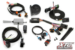 Plug and play self-canceling turn signal kit for Polaris RZR Pro XP, includes billet lever, horn, hazard rocker & LED lights