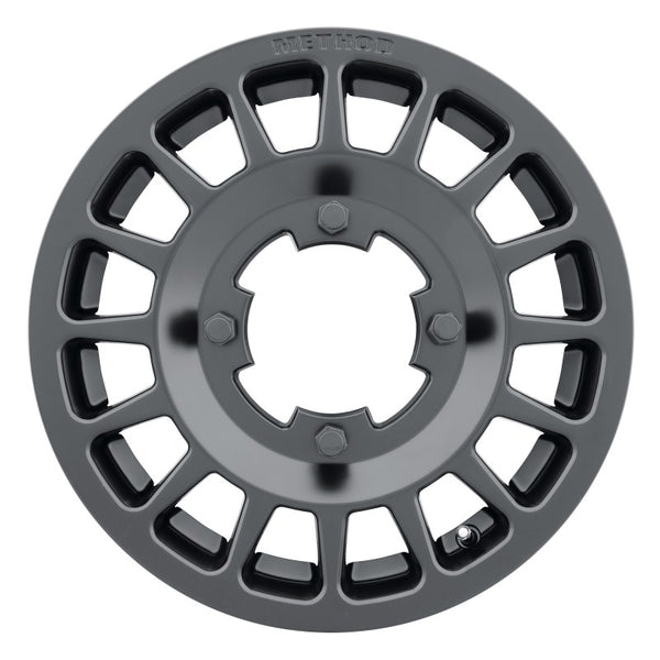 Method 407 Bead Grip Matte Black UTV Wheel with multi-spoke rally design, lightweight cut hub, and 1600 lb load rating for off-road performance.