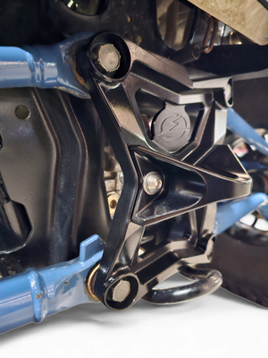 Elektric Off Road billet radius rod plate with tow hook for Polaris RZR Pro XP - black finish