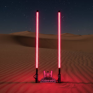 V2 Black Out LED Whip Set: The Ultimate Stealth - Dunes 2 Dezert SXS