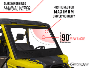 SuperATV Defender glass windshield feature graphic