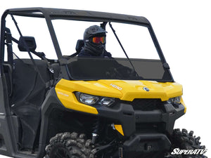 SuperATV half windshield installed on a Can-Am Defender, front view