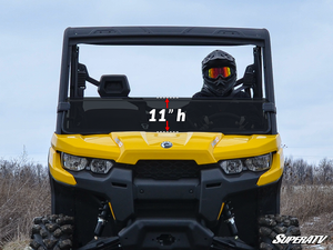SuperATV Defender half windshield infographic showing airflow over the cab