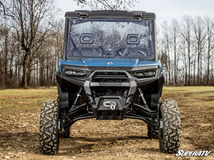 SuperATV Defender HD11 flip windshield in the vented position