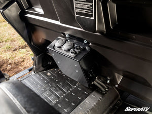 SuperATV second-row heater mounted in front of the middle rear seat of a Can-Am Defender MAX HD8