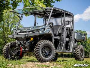 SuperATV Can-Am Defender power flip glass windshield, side view
