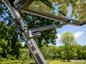 SuperATV Defender MaxDrive glass windshield seen from the cab