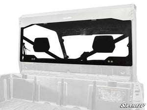SuperATV rear glass windshield installed on a Can-Am Defender